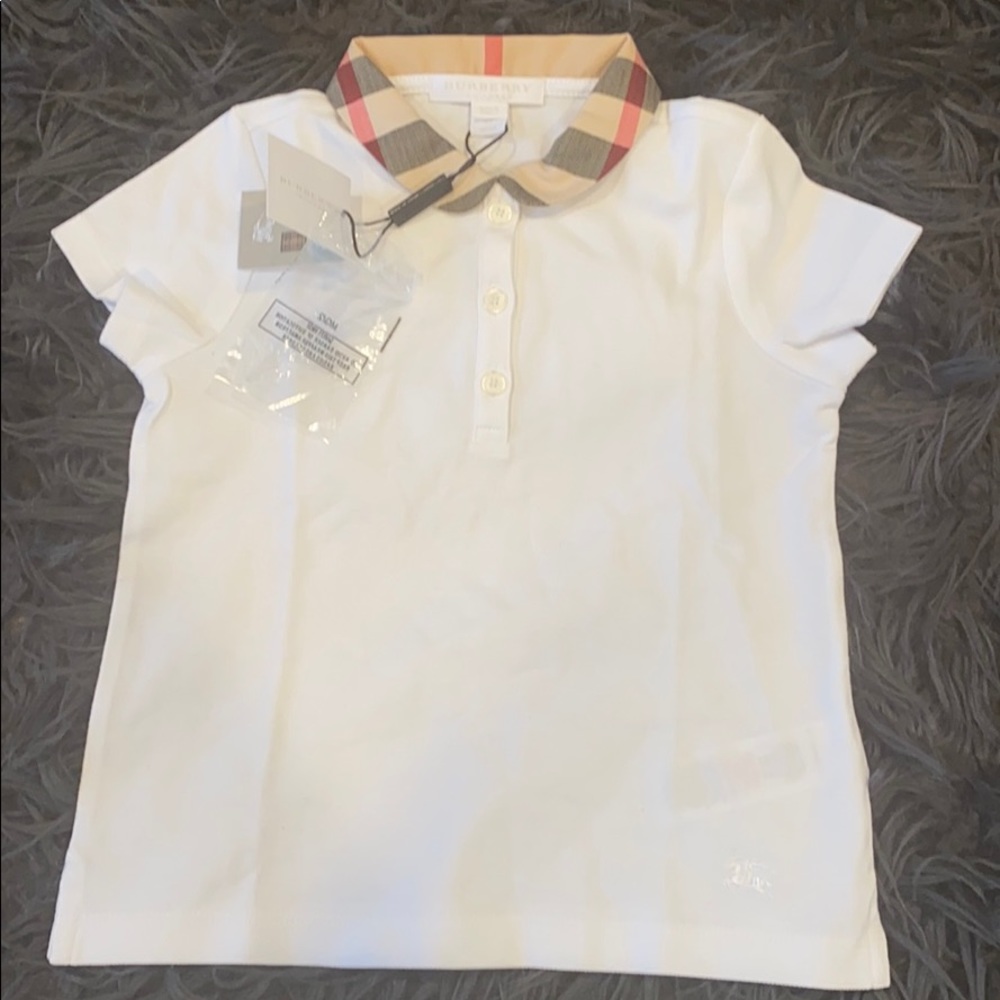 Little girls Burberry print collar polo
